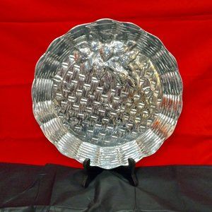 HOLLAND & BOONE PEWTER STRAWBERRY WEAVE TRAY ***NEW OLD STOCK***